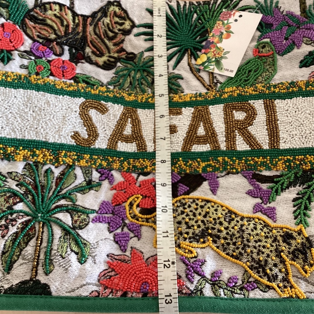 America & Beyond African Safari Embellished Beaded Limited Edition Tote Bag - Picture 15 of 16